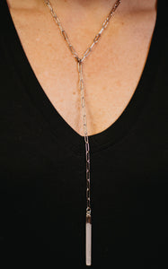RAW COLLECTION - Selenite Stone on Silver Link Chain (Adjustable)