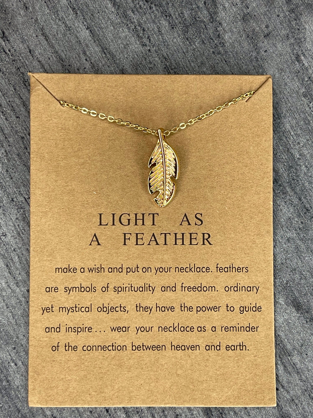 CHARMED COLLECTION - Feather Necklace in Gold