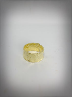 HEAVY METAL COLLECTION - Hammered 24k Gold Ring - HM034G