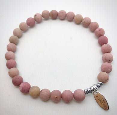 rhodonite I am a goddess semi precious natural stone bracelet 