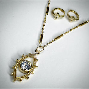 ENLIGHT Diamond Evil Eye Necklace in Gold - EC022