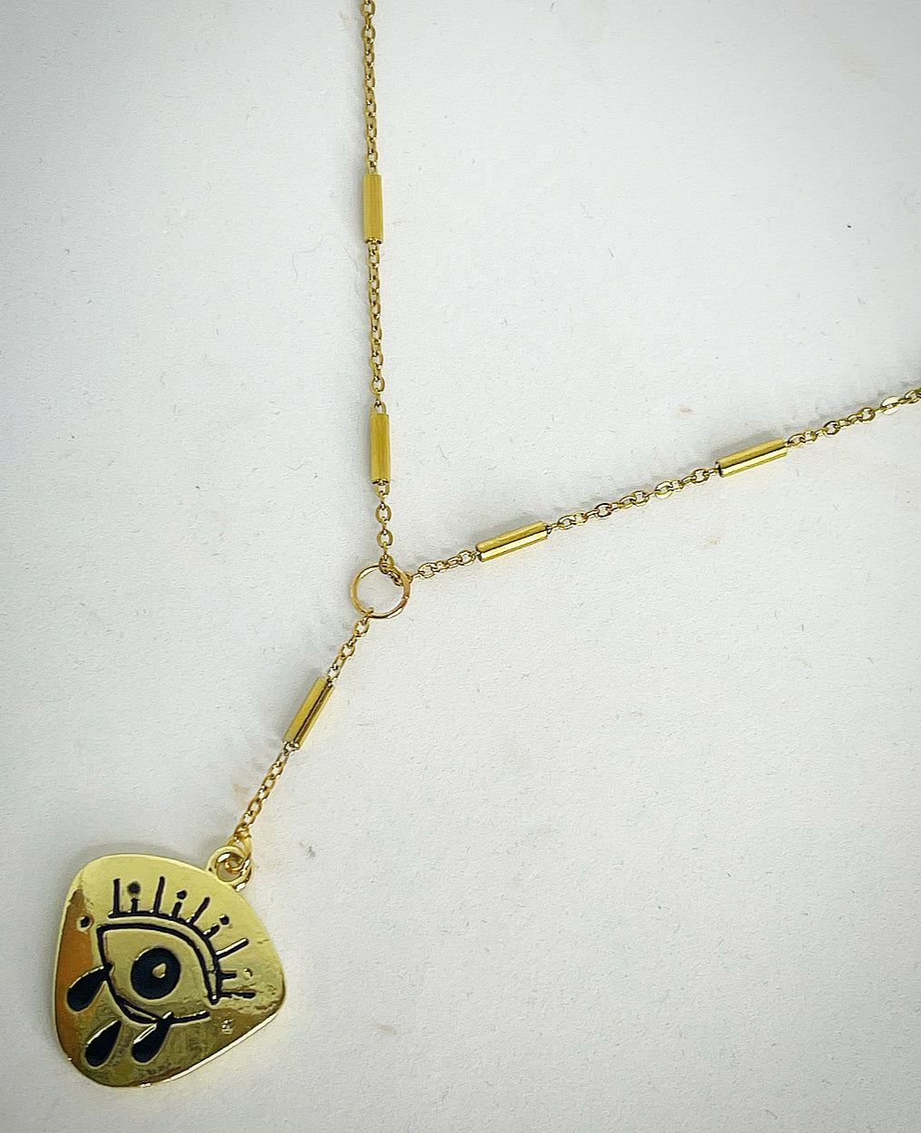 ENLIGHT Gold Evil Eye Drop Necklace w/ 3 Teardrops
