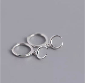 HEAVY METAL COLLECTION - Moon Earrings in Silver - HM074S