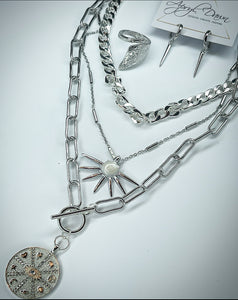 HEAVY METAL Cuban Chain Necklace in Silver - HM026