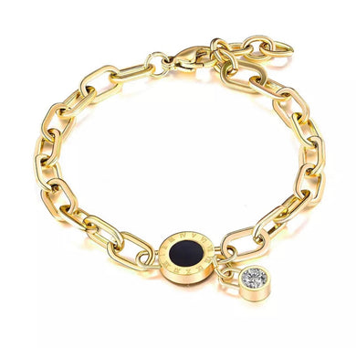 HEAVY METAL COLLECTION - Roman Numeral Chain Bracelet in Gold - HM032