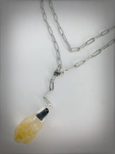 RAW COLLECTION - Citrine Stone on Silver Link Chain (Adjustable)