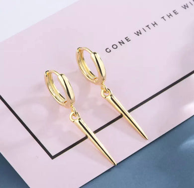HEAVY METAL COLLECTION - Long Spike Earrings in Gold - HM113G