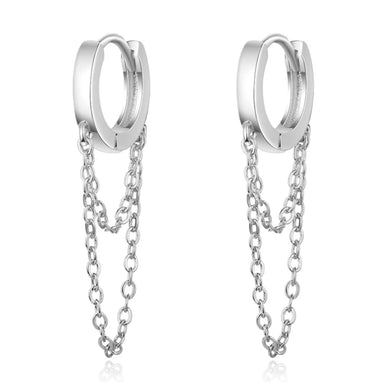 HEAVY METAL COLLECTION - Double Dangle Earrings in Silver - HM112S