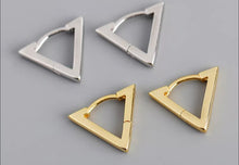 HEAVY METAL COLLECTION - Triangle Hugger Earrings in Silver - HM102S