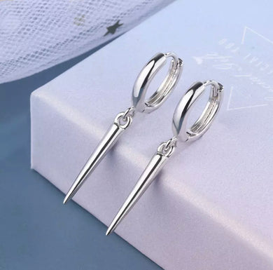 HEAVY METAL COLLECTION - Long Spike Earrings in Silver - HM113S