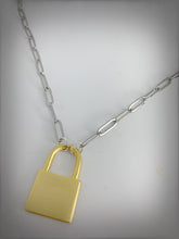 HEAVY METAL Collection - Gold Lock on Silver Link Necklace