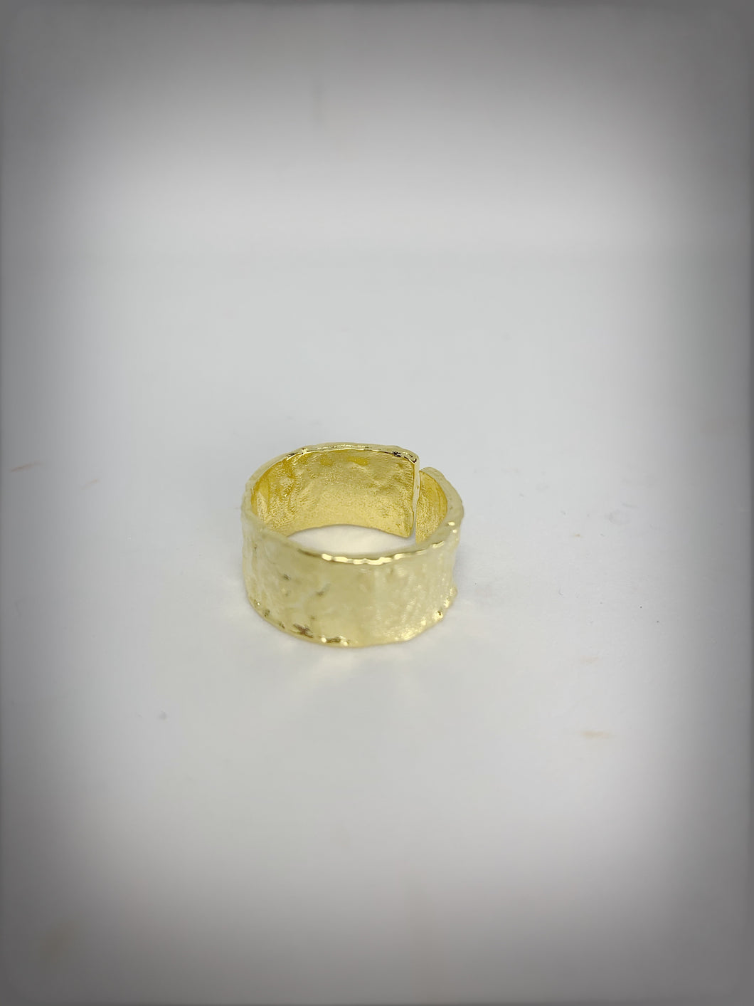 HEAVY METAL COLLECTION - Hammered 24k Gold Ring - HM034G