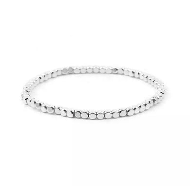 ENLIGHT COLLECTION - Silver Square Bead Bracelet