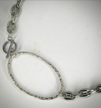 HEAVY METAL COLLECTION - Large Link Oval Necklace in Silver - HM061