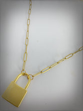 HEAVY METAL Collection - Gold Lock on Gold Link Necklace