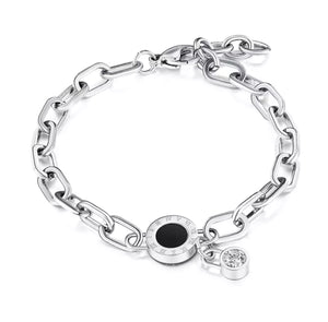 HEAVY METAL COLLECTION - Roman Numeral Chain Bracelet in Silver - HM042