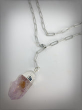 RAW COLLECTION - Amethyst Stone on Silver Link Chain (Adjustable)