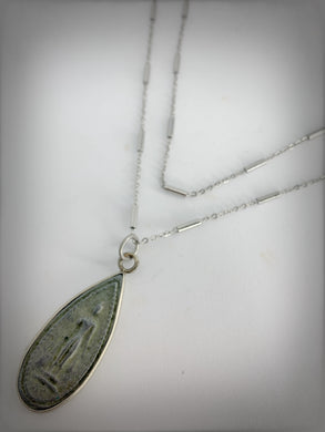 RITUAL COLLECTION - Oblong Buddha Amulet on Silver Chain