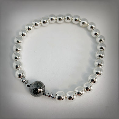 HEAVY METAL COLLECTION - Silver on Silver Lava and Hematite - HM020