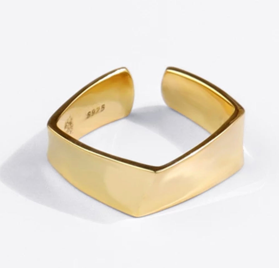 HEAVY METAL COLLECTION - Square 24k Gold Ring - HM053G