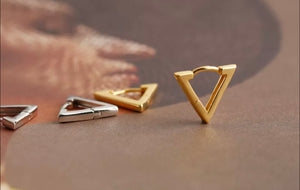 HEAVY METAL COLLECTION - Triangle Hugger Earrings in Gold - HM102G
