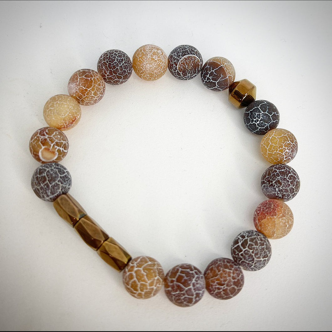 RAW Laced Agate Bracelet in Brown - RA029