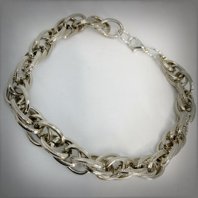 Chain Mail Bracelet in Thick - Silver