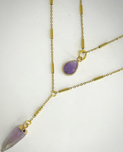 RAW Amethyst Drop Necklace in Gold -RA048