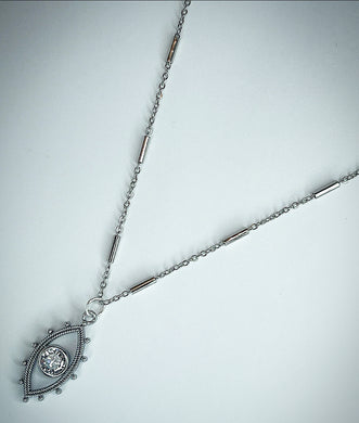 ENLIGHT Diamond Evil Eye Necklace in Silver - EC014