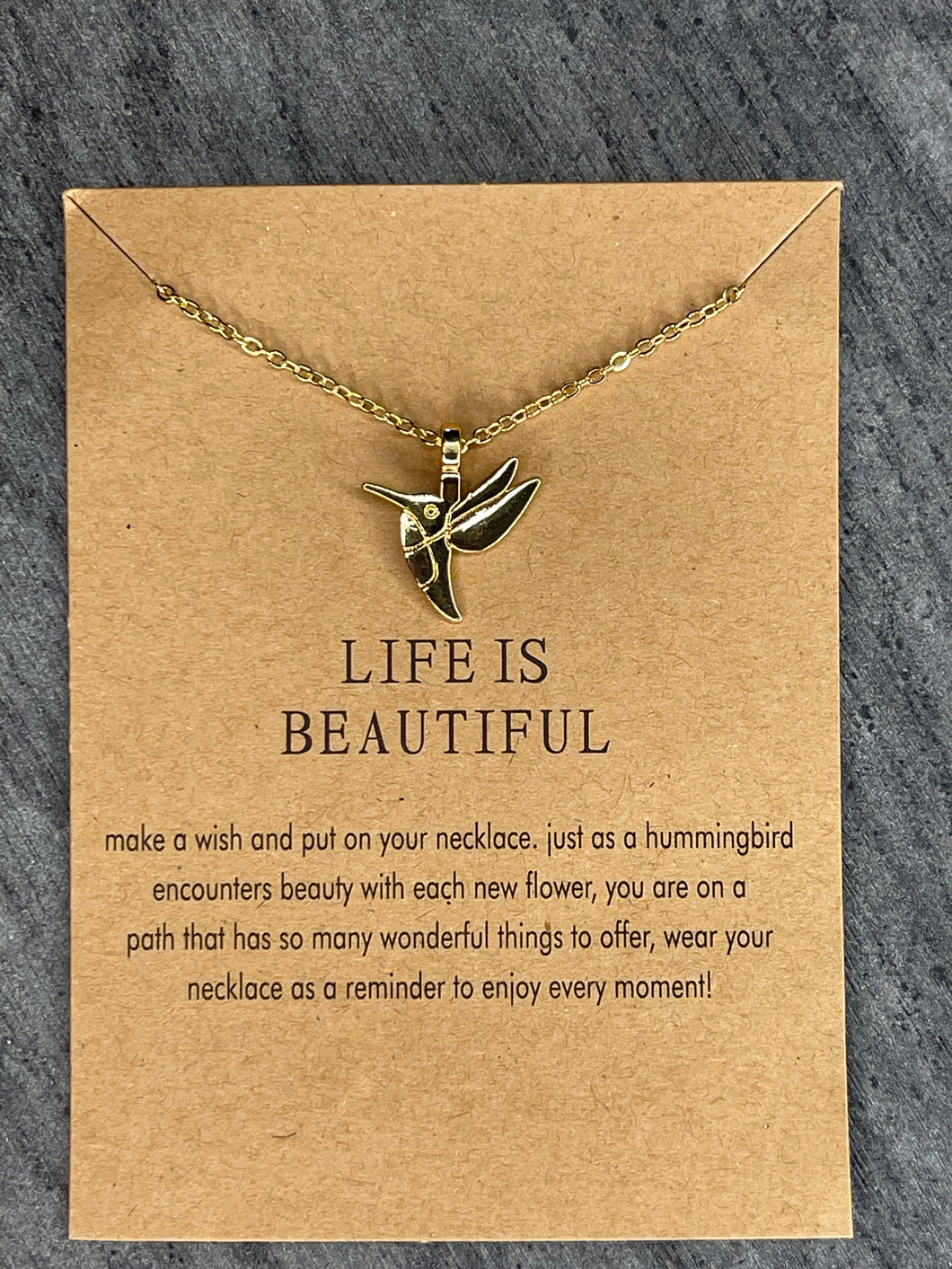CHARMED COLLECTION - Life is Beautiful Necklace in Gold