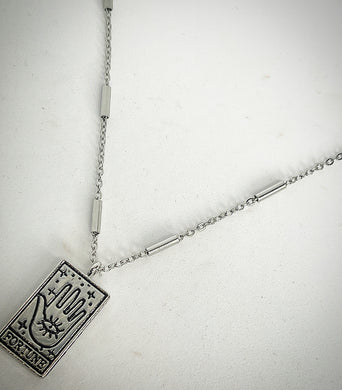 ENLIGHT Silver Fortune Tarot Card Necklace