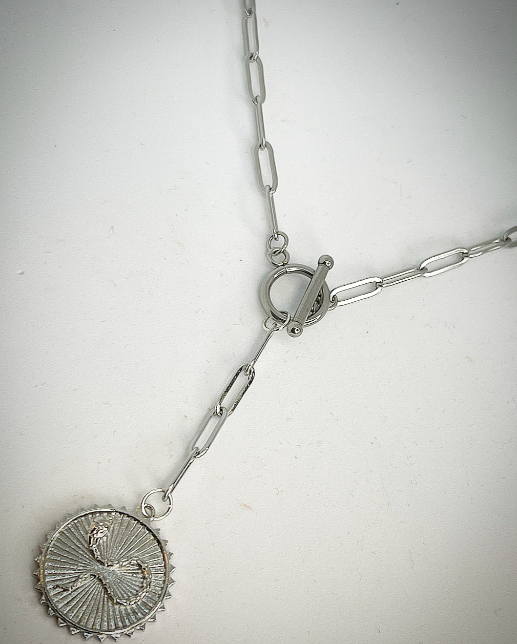 ENLIGHT Snake Drop Necklace in Silver - EC004