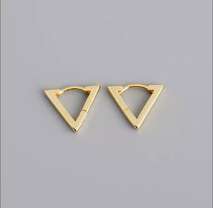 HEAVY METAL COLLECTION - Triangle Hugger Earrings in Gold - HM102G