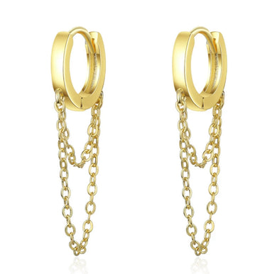 HEAVY METAL COLLECTION - Double Dangle Earrings in Gold - HM112G