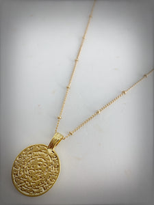 SACRED COIN COLLECTION - Sacred Coin Sternum Necklace in Gold - SC002G